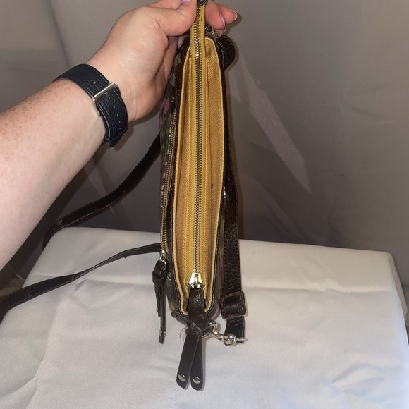 Spartina 449 Purple Canvas Floral Purse Small Shoulder Crossbody Bag - Picture 9 of 15